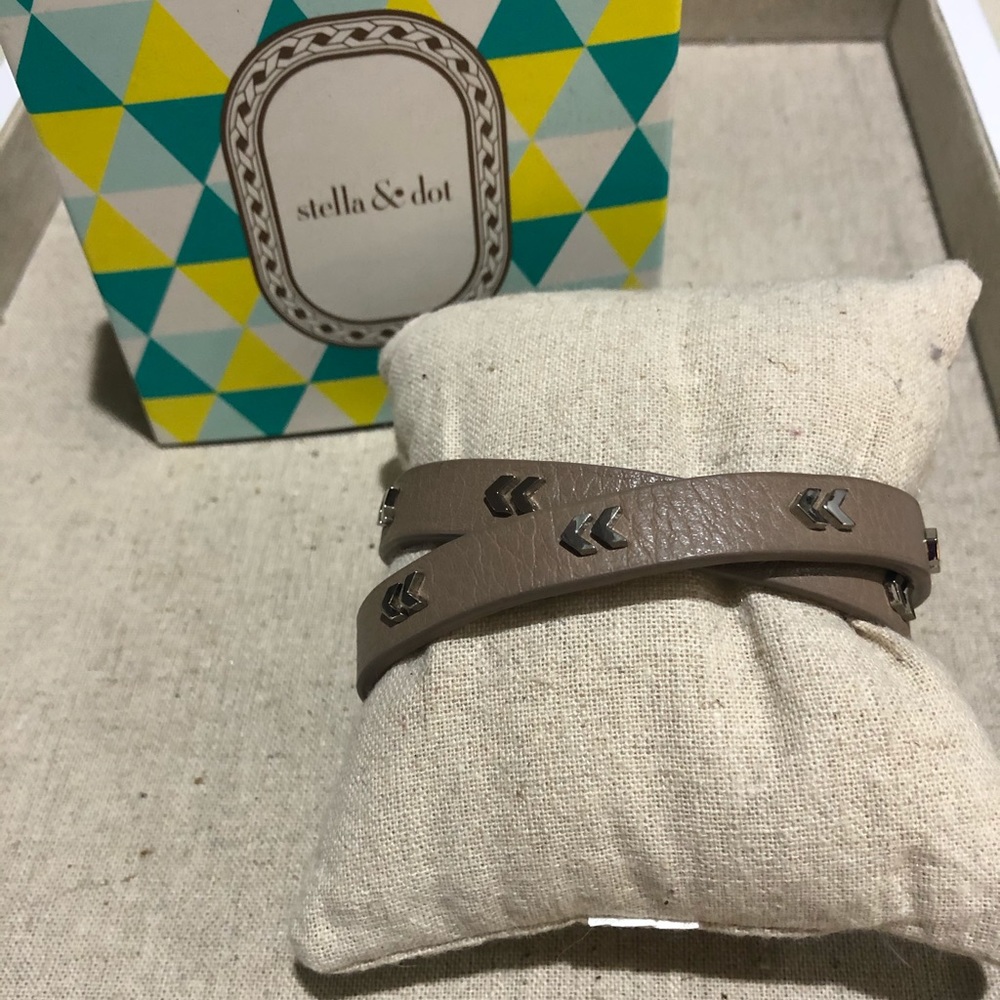 Chevron Leather Wrap Bracelet